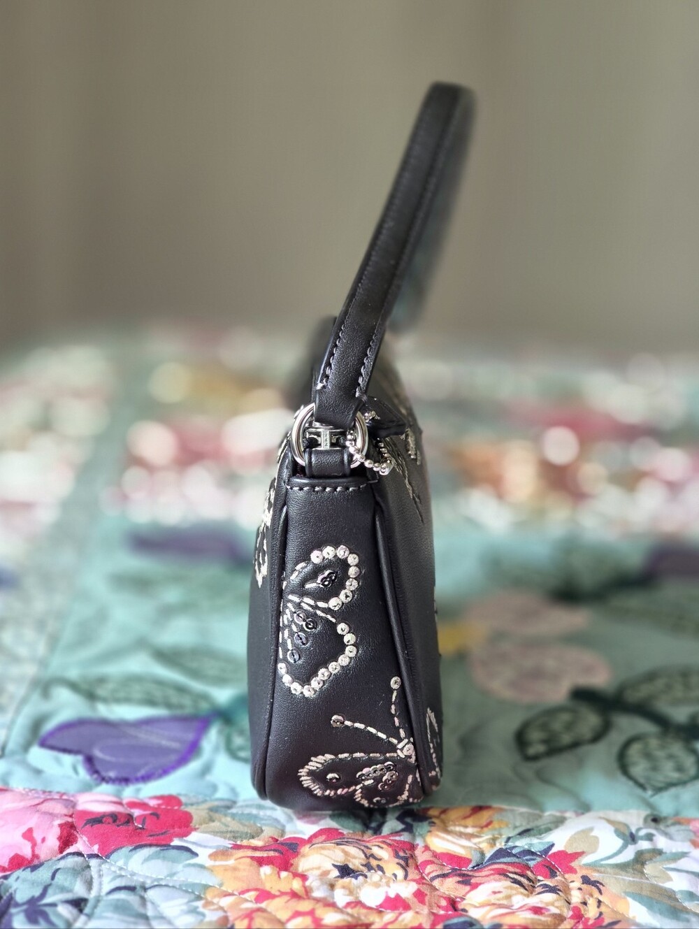 *NWT* COACH Nolita 19 With Sparkly Butterfly Print In Black - Picture 8 of 14